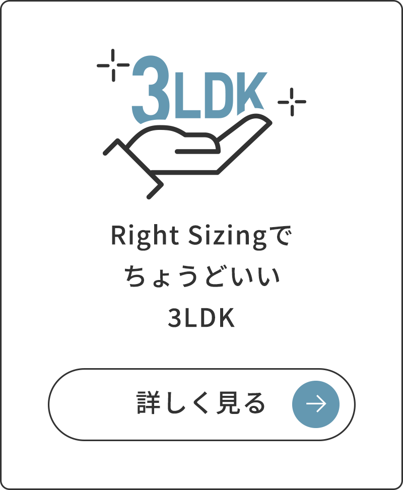 どんな暮らし方にも対応できる50㎡台・3LDK