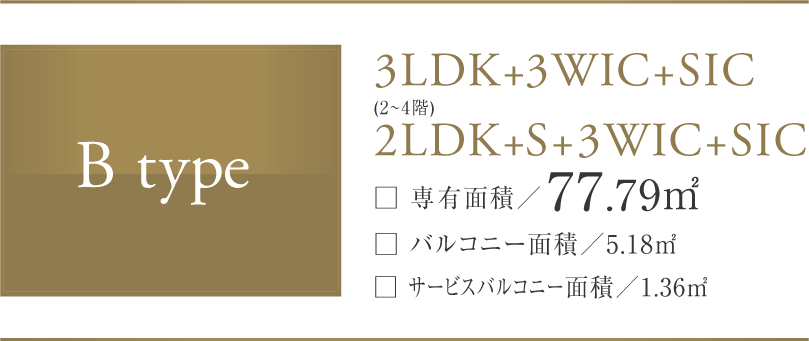 B-type　3LDK+SIC+3WIC
