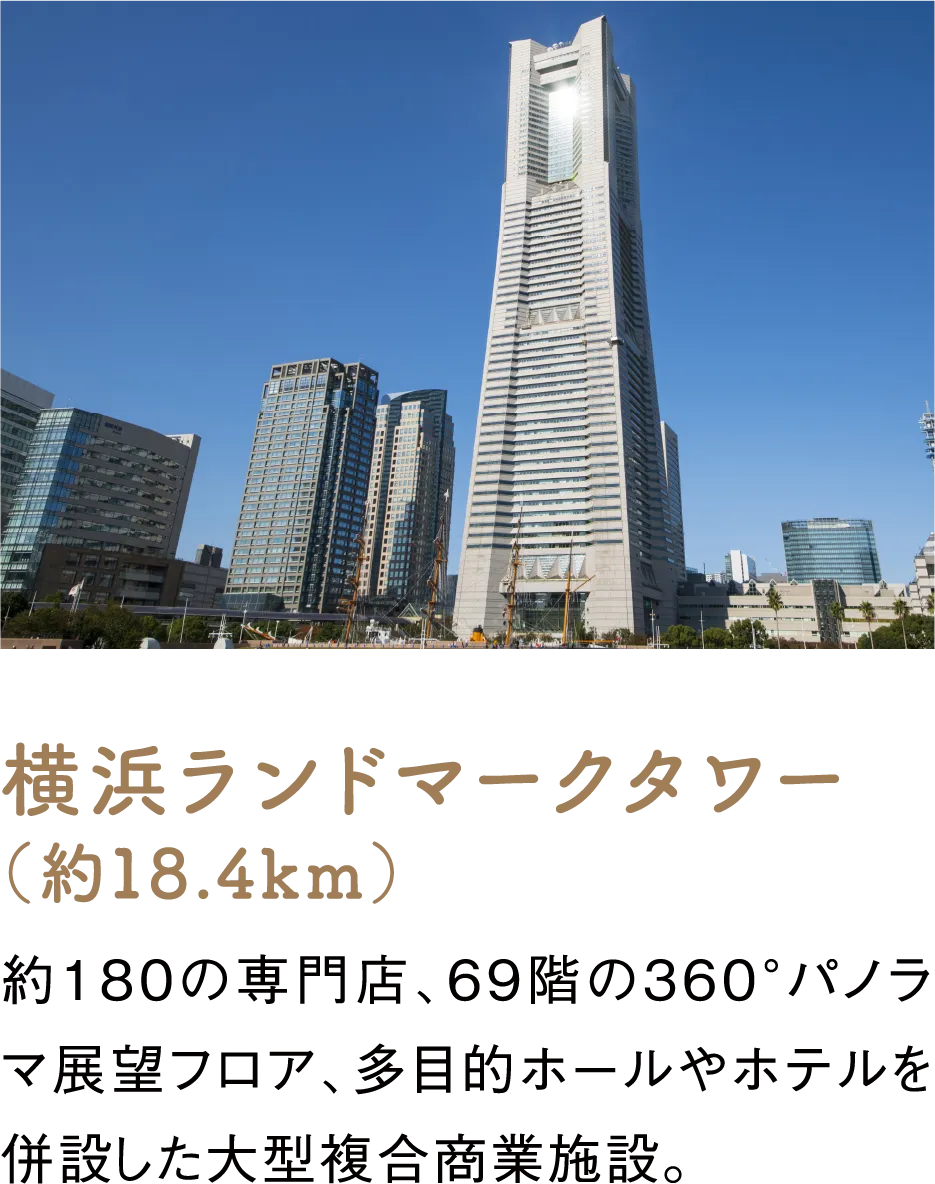 横浜ランドマークタワー（約18.4km）